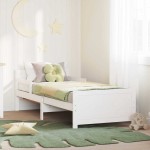 vidaXL Cadru de pat cu headboard Alb 80 x 200 cm Lemn compozit