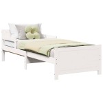 vidaXL Cadru de pat cu headboard Alb 80 x 200 cm Lemn compozit
