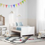 vidaXL Cadru de pat cu headboard Alb 80 x 200 cm Lemn compozit