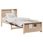 vidaXL Cadru de pat cu headboard Maro 90 x 200 cm Lemn compozit