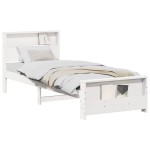 vidaXL Cadru de pat cu headboard Alb 75 x 190 cm Lemn compozit