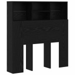 vidaXL Tablă de pat cu sertar cu raft Stejar Negru 100 x 19 x 103,5 cm