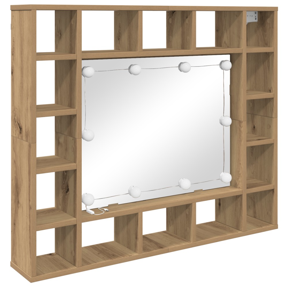 vidaXL Dulap cu oglindă stejar artizanal 91 x 15 x 76.5 cm