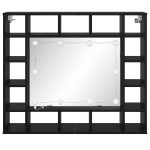 vidaXL Dulap cu oglindă Stejar negru 91 x 15 x 76.5 cm Lemn compozit vidaXL Dulap cu oglindă Stejar negru 91 x 15 x 76.5 cm Lemn compozit