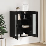 vidaXL Dulap de perete suspendat Negru 69.5 x 34 x 90 cm Lemn compozit vidaXL Dulap de perete suspendat Negru 69.5 x 34 x 90 cm Lemn compozit