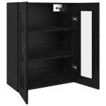 vidaXL Dulap de perete suspendat Negru 69.5 x 34 x 90 cm Lemn compozit vidaXL Dulap de perete suspendat Negru 69.5 x 34 x 90 cm Lemn compozit