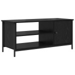 vidaXL Cabinet TV cu raft Stejar negru 100 x 40 x 45 cm Lemn compozit vidaXL Cabinet TV cu raft Stejar negru 100 x 40 x 45 cm Lemn compozit