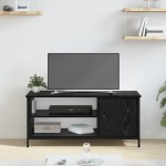 vidaXL Cabinet TV cu raft Stejar negru 100 x 40 x 45 cm Lemn compozit vidaXL Cabinet TV cu raft Stejar negru 100 x 40 x 45 cm Lemn compozit