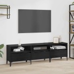vidaXL Cabinet TV cu sertar Stejar Negru 150 x 30 x 45 cm