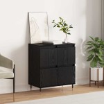 vidaXL Bufet cu depozitare cu ușă Negru 60 x 35 x 70 cm Lemn compozit vidaXL Bufet cu depozitare cu ușă Negru 60 x 35 x 70 cm Lemn compozit