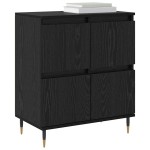 vidaXL Bufet cu depozitare cu ușă Negru 60 x 35 x 70 cm Lemn compozit vidaXL Bufet cu depozitare cu ușă Negru 60 x 35 x 70 cm Lemn compozit