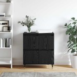 vidaXL Bufet cu depozitare cu ușă Negru 60 x 35 x 70 cm Lemn compozit vidaXL Bufet cu depozitare cu ușă Negru 60 x 35 x 70 cm Lemn compozit