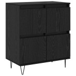 vidaXL Bufet cu depozitare cu ușă Negru 60 x 35 x 70 cm Lemn compozit vidaXL Bufet cu depozitare cu ușă Negru 60 x 35 x 70 cm Lemn compozit