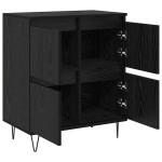vidaXL Bufet cu depozitare cu ușă Negru 60 x 35 x 70 cm Lemn compozit vidaXL Bufet cu depozitare cu ușă Negru 60 x 35 x 70 cm Lemn compozit