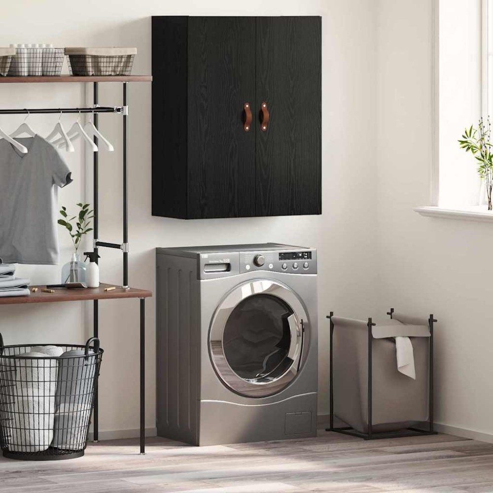 vidaXL Dulap de perete Stejar Negru 69,5 x 34 x 90 cm Lemn compozit