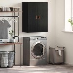 vidaXL Dulap de perete Stejar Negru 69,5 x 34 x 90 cm Lemn compozit