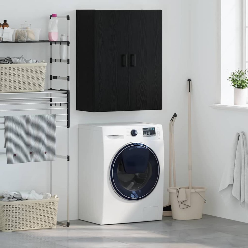 vidaXL Dulap de perete Stejar Negru 69,5 x 34 x 90 cm Lemn compozit