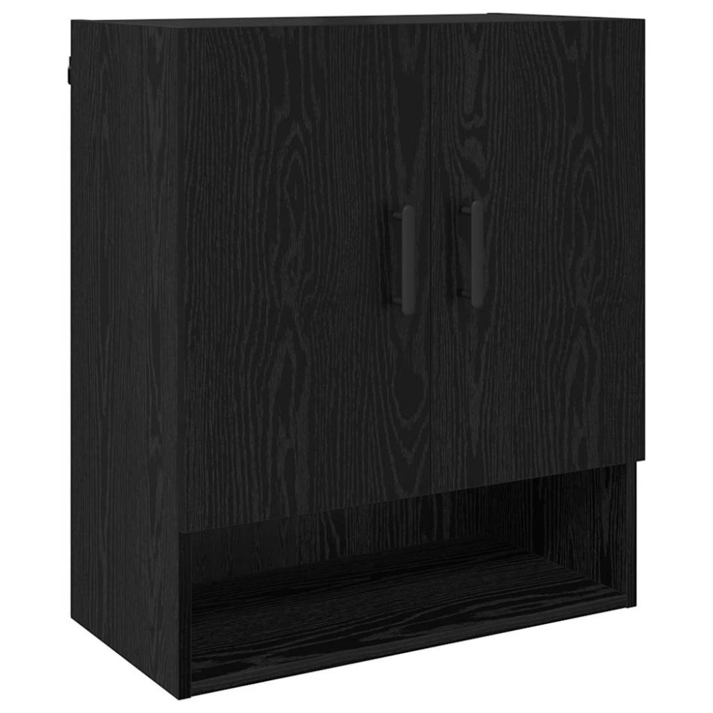vidaXL Dulap montat pe perete Pe perete Stejar Negru 60 x 31 x 70 cm