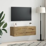 vidaXL Dulap de perete Pe perete stejar artizanal 100 x 36.5 x 35 cm