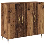 vidaXL Bufet cu depozitare cu ușă Maro 90 x 34 x 80 cm Lemn compozit vidaXL Bufet cu depozitare cu ușă Maro 90 x 34 x 80 cm Lemn compozit