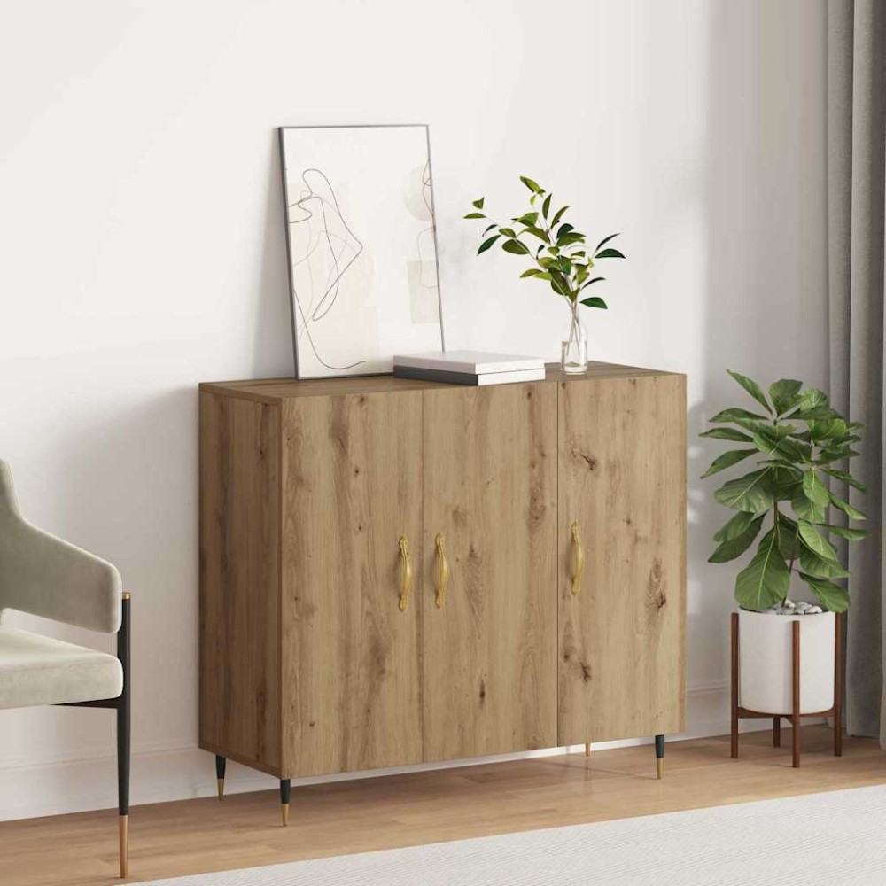 vidaXL Bufet cu depozitare cu ușă Maro 90 x 34 x 80 cm Lemn compozit