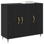 vidaXL Bufet cu depozitare cu ușă Negru 90 x 34 x 80 cm Lemn compozit vidaXL Bufet cu depozitare cu ușă Negru 90 x 34 x 80 cm Lemn compozit