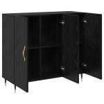 vidaXL Bufet cu depozitare cu ușă Negru 90 x 34 x 80 cm Lemn compozit vidaXL Bufet cu depozitare cu ușă Negru 90 x 34 x 80 cm Lemn compozit