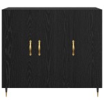 vidaXL Bufet cu depozitare cu ușă Negru 90 x 34 x 80 cm Lemn compozit vidaXL Bufet cu depozitare cu ușă Negru 90 x 34 x 80 cm Lemn compozit