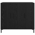 vidaXL Bufet Stejar Negru 90 x 34 x 80 cm Lemn compozit