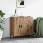 vidaXL Bufet cu depozitare cu ușă Maro 90 x 34 x 80 cm Lemn compozit vidaXL Bufet cu depozitare cu ușă Maro 90 x 34 x 80 cm Lemn compozit