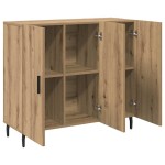 vidaXL Bufet cu depozitare cu ușă Maro 90 x 34 x 80 cm Lemn compozit vidaXL Bufet cu depozitare cu ușă Maro 90 x 34 x 80 cm Lemn compozit