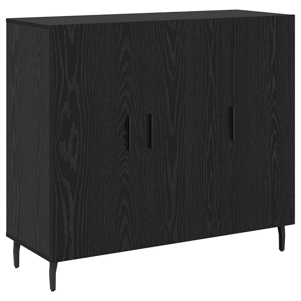 vidaXL Bufet cu depozitare cu ușă Negru 90 x 34 x 80 cm Lemn compozit