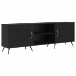 vidaXL Cabinet TV cu raft Stejar negru 150 x 30 x 50 cm Lemn compozit vidaXL Cabinet TV cu raft Stejar negru 150 x 30 x 50 cm Lemn compozit