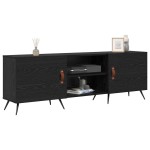 vidaXL Cabinet TV cu raft Stejar negru 150 x 30 x 50 cm Lemn compozit vidaXL Cabinet TV cu raft Stejar negru 150 x 30 x 50 cm Lemn compozit