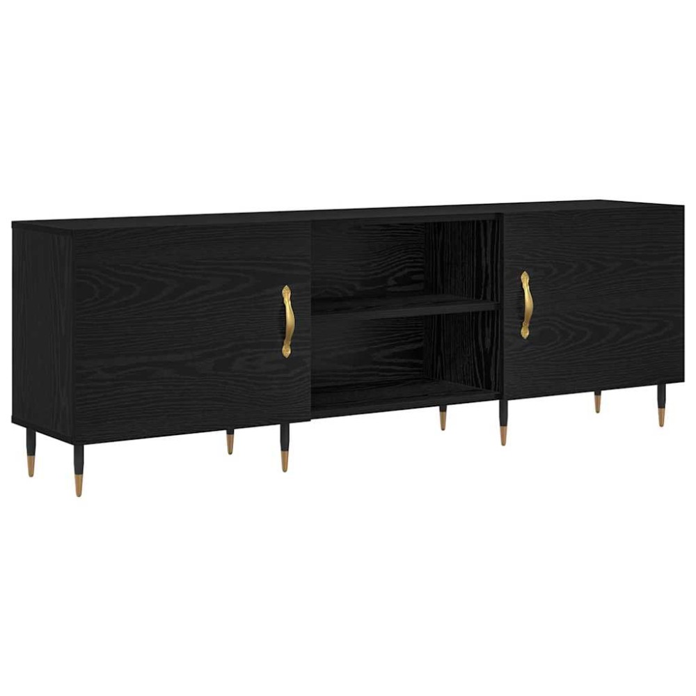 vidaXL Cabinet TV cu raft Stejar negru 150 x 30 x 50 cm Lemn compozit