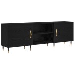 vidaXL Cabinet TV cu raft Stejar negru 150 x 30 x 50 cm Lemn compozit vidaXL Cabinet TV cu raft Stejar negru 150 x 30 x 50 cm Lemn compozit