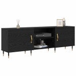 vidaXL Cabinet TV cu raft Stejar negru 150 x 30 x 50 cm Lemn compozit vidaXL Cabinet TV cu raft Stejar negru 150 x 30 x 50 cm Lemn compozit