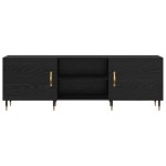 vidaXL Cabinet TV cu raft Stejar negru 150 x 30 x 50 cm Lemn compozit vidaXL Cabinet TV cu raft Stejar negru 150 x 30 x 50 cm Lemn compozit