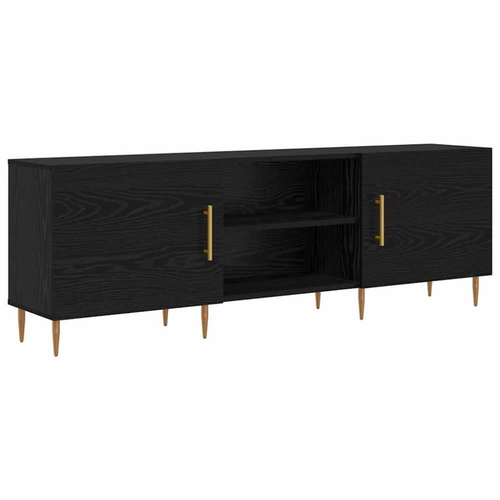 vidaXL Cabinet TV cu raft Stejar negru 150 x 30 x 50 cm Lemn compozit