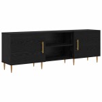 vidaXL Cabinet TV cu raft Stejar negru 150 x 30 x 50 cm Lemn compozit vidaXL Cabinet TV cu raft Stejar negru 150 x 30 x 50 cm Lemn compozit