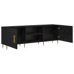 vidaXL Cabinet TV cu raft Stejar negru 150 x 30 x 50 cm Lemn compozit vidaXL Cabinet TV cu raft Stejar negru 150 x 30 x 50 cm Lemn compozit
