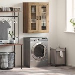 vidaXL Bufet Stejar Artizanal 69,5 x 34 x 90 cm Lemn compozit