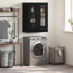 vidaXL Bufet Stejar Negru 69,5 x 34 x 90 cm Lemn compozit