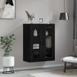 vidaXL Dulap montat pe perete Pe perete Stejar negru 69.5 x 34 x 90 cm