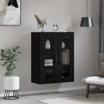 vidaXL Dulap montat pe perete Pe perete Stejar negru 69.5 x 34 x 90 cm