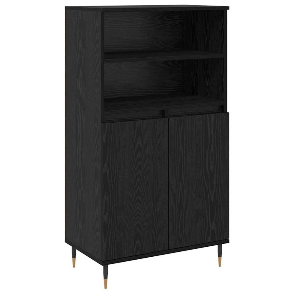 vidaXL Bufet cu raft cu depozitare cu ușă Negru 60 x 36 x 110 cm Lemn compozit