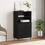 vidaXL Bufet cu raft cu depozitare cu ușă Negru 60 x 36 x 110 cm Lemn compozit vidaXL Bufet cu raft cu depozitare cu ușă Negru 60 x 36 x 110 cm Lemn compozit