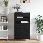 vidaXL Bufet cu raft cu depozitare cu ușă Negru 60 x 36 x 110 cm Lemn compozit vidaXL Bufet cu raft cu depozitare cu ușă Negru 60 x 36 x 110 cm Lemn compozit