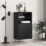 vidaXL Bufet cu raft cu depozitare cu ușă Negru 60 x 36 x 110 cm Lemn compozit vidaXL Bufet cu raft cu depozitare cu ușă Negru 60 x 36 x 110 cm Lemn compozit