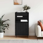 vidaXL Bufet cu raft cu depozitare cu ușă Negru 60 x 36 x 110 cm Lemn compozit vidaXL Bufet cu raft cu depozitare cu ușă Negru 60 x 36 x 110 cm Lemn compozit